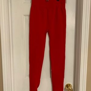Red boutique fleece lined leggings